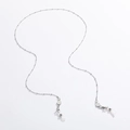 Catena a perline argentata per occhiali con moschettoni e anelli in silicone - Stile Argento(NCT00062) / Argento