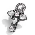 Dettaglio di un fermaglio per capelli di lusso in metallo scuro con cristalli brillanti - Stile Strass Vintage Nero Canna di Fucile (NXF00030)