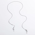 Catenella per occhiali in metallo argento con moschettoni e anelli in silicone - Stile Piastra di Catena(NCT00061) / Argento