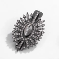 Gunmetal sunburst alligator clip with marquise and round clear crystal rhinestones - Gun Black Sunburst Style (NXF00064)