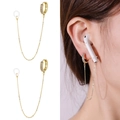 Orecchini anti-smarrimento dorati per auricolari wireless con zirconi luccicanti - Stile Cerchio Strass Semplice (NCE02410) / Oro