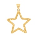 Minimalist gold star pendant with hammered texture and triangular bail attachment - Hollow Star Hammered Style(A0330)