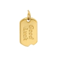 Rectangular gold-plated copper pendant featuring Good Luck engraving for DIY jewelry - Rounded Rectangle Good Luck Engraved Style(A0337)