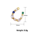 Detail showing 14mm horse shoe pendant dimensions and weight for DIY jewelry - Horseshoe Blue White Mixed Style (A0543)