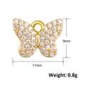 Macro-opname van een 9mm vergulde strikbedel met sprankelende zirkonia inleg - Micro-Pavé Strass Vlinder Vorm (A0259) / Goud