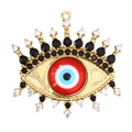 Creative Evil Eye pendant in gold finish with blue center and radiant crystal accents - Red White Blue Painted Style (A0900)