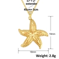 Spécifications de taille pour collier pendentif étoile de mer dorée avec chaîne de 45cm - Style Étoile de Mer (SL488)