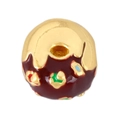 DIY gold doughnut charm with chocolate enamel and colorful sprinkles for necklaces - Chocolate Donut Style (A1101)