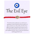 Handmade red braided cord Hamsa Hand bracelet with colorful zircons and Evil Eye charm - Style 1 (B0001) / Red