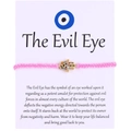 Handmade pink woven bracelet with gold Hamsa hand and blue evil eye charm - Style 4 (B0004) / Pink