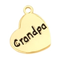 Gouden hartvormige Grandpa hanger met ophangoog voor DIY sieraden en armbanden - Opa Stijl(A0976)