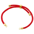 Pulsera de cuerda trenzada roja ajustable con cierre deslizante de oro pulido para bricolaje - Rojo (Estilo 3)