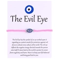 Pink woven Evil Eye bracelet with crystals and protective meaning card display - Style 16 (B0016)
