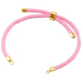 Detalle macro del cordón trenzado rosa para pulsera DIY con cierre dorado ajustable - Rosa (Estilo 6)