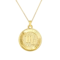Detailed close-up of Scorpio zodiac pendant with sunburst texture on gold O-chain - Scorpio (SL214) / Gold