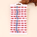 Set di 12 braccialetti Evil Eye in corda rossa intrecciata con perline blu su carta - Braccialetti Corda Rossa Occhio Singolo Raffinato