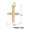 Vergulde koperen hart kruis hanger met zirkonia voor het maken van sieraden - Micro-Ingelegd Kruis Stijl (A1186)