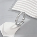 Minimalist full circle diamond titanium steel ring in silver with polished finish for women - US 5 / Silver (Full Rhinestone)