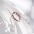 Fashionable 18k gold plated stainless steel hollow dollar sign ring for women - US 5 / Rose Gold