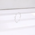 Minimalist silver wave ring in polished titanium steel with sleek wavy design - US 5 / Silver