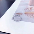 Minimalist silver wavy stackable ring with polished finish and rippling fluid design - US 5 / Silver