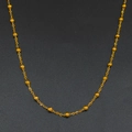 Minimalist gold stainless steel thin chain necklace with polished beads on black background - Ball Chain (Style 2)