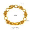 Bracelet à maillons en acier inoxydable plaqué or 18 carats de style industriel lourd - Chaîne Composite Ronde Ovale (CK1592) / Or