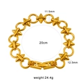 Bracelet punk en acier inoxydable plaqué or 18K avec clous et boucle en H - Style à Fermoir en H avec Rivet à Maillons Ronds (CK1595) / Or
