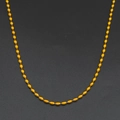 Collana a sfere dorate in acciaio inossidabile con maglie ovali su fondo nero - Catena a Sfere Oliva (Stile 13)