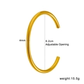 Goldener 4mm strukturierter Edelstahl-Armreif mit verstellbarem 6,2 cm Innendurchmesser - Glatter Offener Stil (YS807) / Breite 4mm Innendurchmesser 6.2cm / Gold