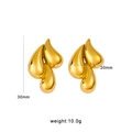 Golden geometric earrings in teardrop design, stainless steel jewelry for women - Stacked Water Drop Style / Gold