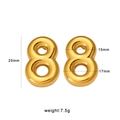 Orecchini a numero 8 in acciaio inossidabile dorato, altezza 25mm con un peso di 7,5g - Stile Numero 8 Cavo / Oro