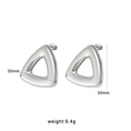 Orecchini a triangolo geometrico in acciaio lucido color argento da 30mm x 30mm - Stile Svuotato Triangolo / Colore acciaio