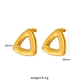 Orecchini a triangolo cavo in oro lucido, borchie geometriche da 30mm in acciaio - Stile Svuotato Triangolo / Oro