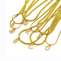Gold plated snake chain necklace with sparkling rhinestone initial letter pendants - Letter A