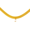 Élégant collier en maille plaqué or 18 carats avec pendentif en zircone cubique carré - Blanc
