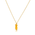 Minimalist gold tone stainless steel necklace with abstract female body torso pendant - Gold