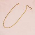 18K gold plated stainless steel snake chain necklace with rectangular zircon stones - Necklace With 10 Clear Zirconia
