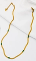 Flat 18K gold plated snake chain necklace with five emerald green zircon stones - Necklace With 5 Green Zirconia
