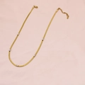 18K gold-plated snake chain necklace with five rectangular zircon accents and clasp - Necklace With 5 Clear Zirconia