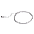 Bracciale a catena serpente argento con ciondolo a cuore e chiusura a moschettone - Argento