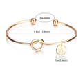 Verstelbare roségouden knooparmband met letter A hanger voor dames, 6,4 cm diameter - Letter A(A) / Goud
