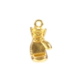 Macro detail of a golden boxing glove pendant with textured wrist patterns and top ring - Pendant / Gold Fist