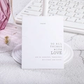 White bracelet display card with motivational quote on a minimalist desktop stand - Bracelet Love Card (K077) / 9CM*7CM