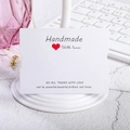 Detail of white handmade with love jewelry display card with red heart on a white stand - Handmade Card (K079) / 9CM*7CM