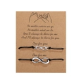 Braccialetti dell'amicizia intrecciati con simbolo dell'infinito per coppie su carta regalo - Stile Infinito (B2507)