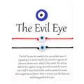 Detail of red and black braided Evil Eye bracelets with blue bead on display card - Red and Black Mixed Card (B2150)
