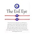 Handmade red woven Evil Eye protection bracelets on a white card with meaningful text - Red Classic Card Style (B2154)