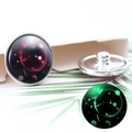 Macro view of 20mm luminous Scorpio snap button with silver metal base and starry sky glass - Diameter 20MM / Luminous Scorpio Style (P0982)