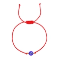 Bracciale occhio del diavolo rosso intrecciato con perla blu e cordino regolabile unisex - Stile Cordino Rosso Singolo